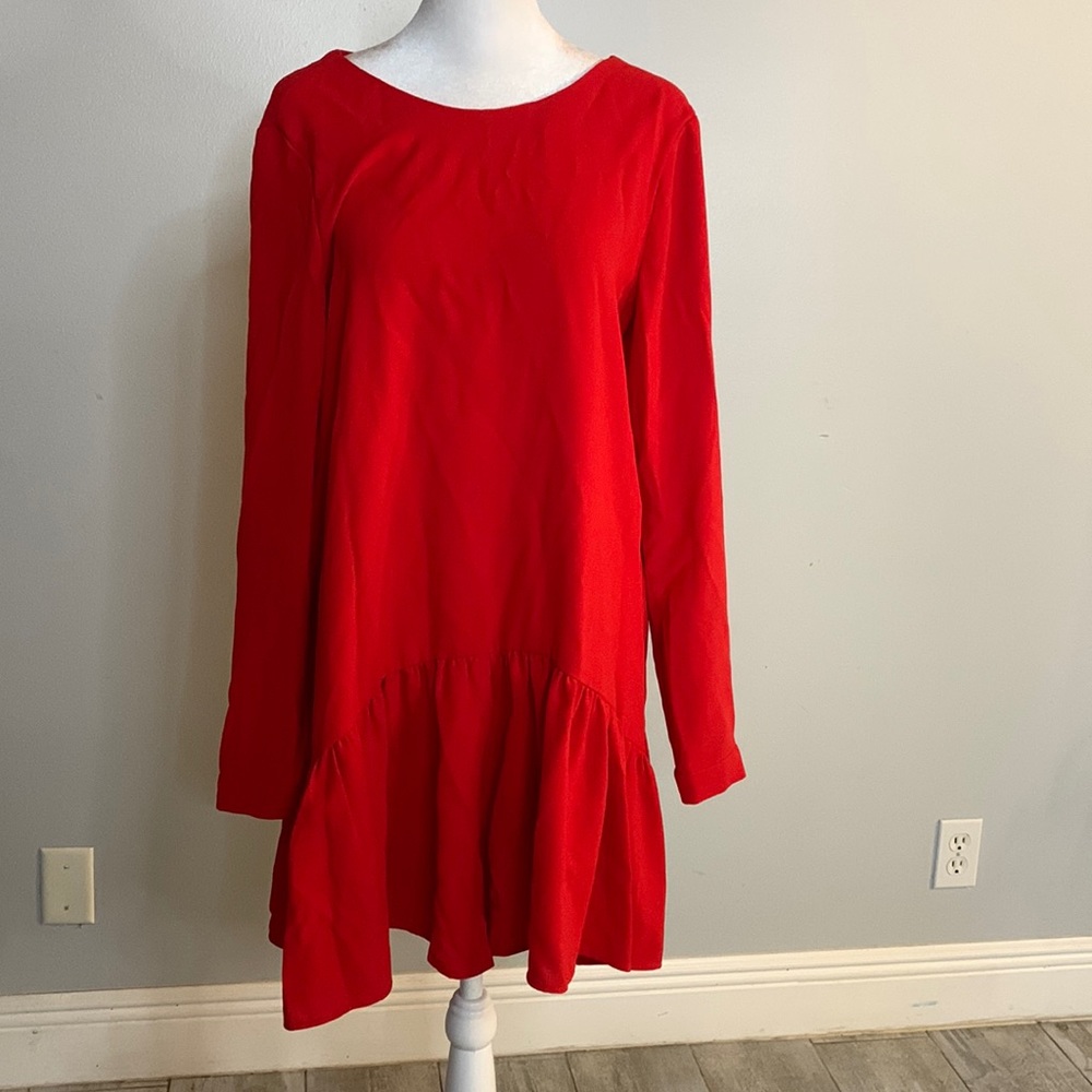 [ZARA] Red Long Sleeve Romper - Size Medium